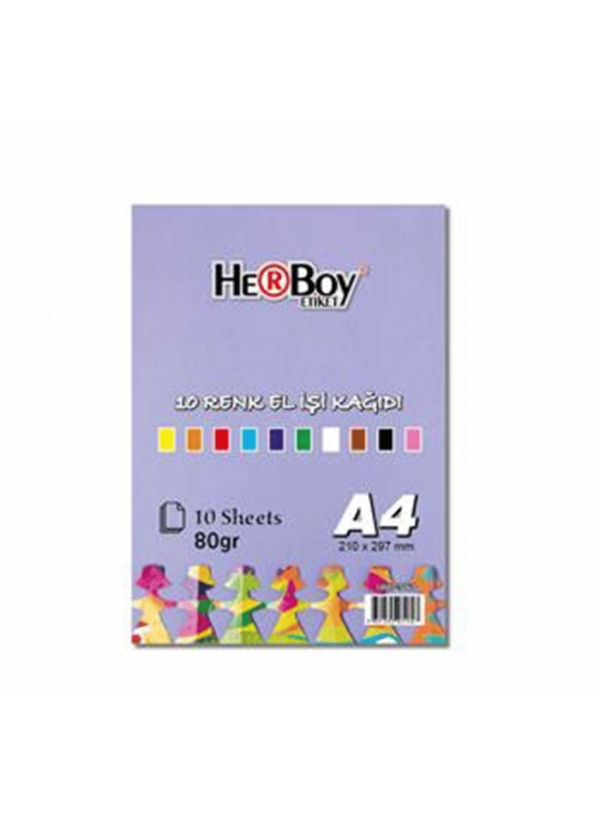 Herboy Elişi Kağıdı A4 10 Lu Poşet Karışık Herboy Elişi Kağıdı A4 10 Lu Poşet Karışık