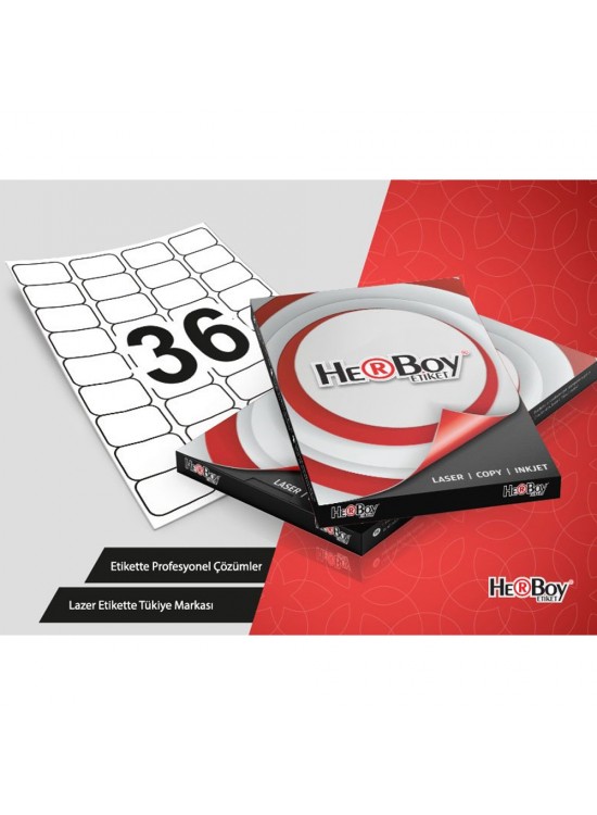 Herboy Laser Etiket 100 YP 45x30 Laser-Copy-Inkjet HB-1036