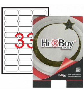 Herboy Laser Etiket 100 YP 63.5x25.4 Laser-Copy-Inkjet HB-1033