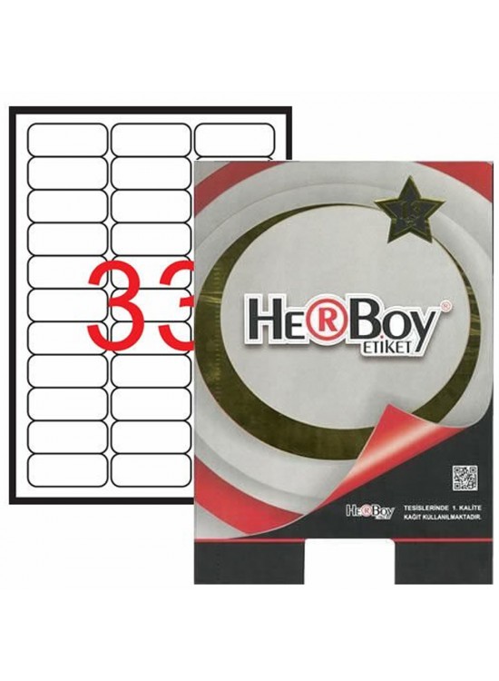 Herboy Laser Etiket 100 YP 63.5x25.4 Laser-Copy-Inkjet HB-1033 Herboy Laser Etiket 100 YP 63.5x25.4 Laser-Copy-Inkjet HB-1033