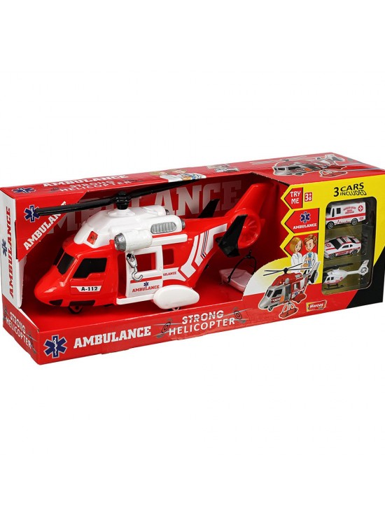 Heroes Toys Helikopter Ambulans Seti Arabalı Heroes Toys Helikopter Ambulans Seti Arabalı