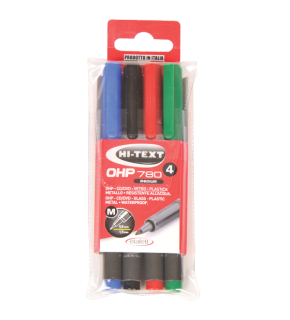 Hi-Text Asetat Kalemi Permanent M Seri 4 Renk 780M4PVC