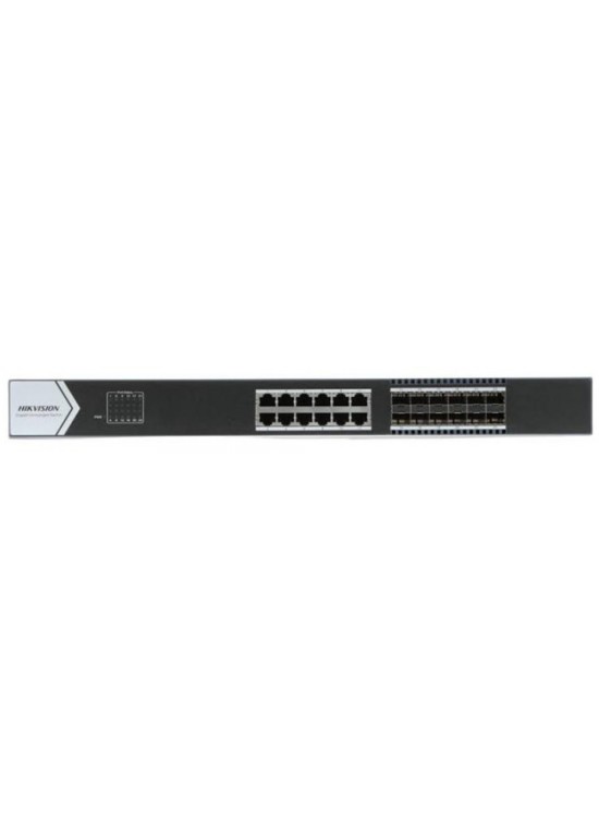 Hikvision DS-3E0524TF(B) 24 PORT(12×Gigabit RJ45 port,12×Gigabit Fiber) Switch