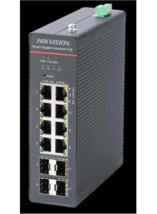 Hikvision DS-3T1512HP-SI-8P4F 8 Port+ 4 Port Gigabit Sfp 240W Endüstriyel Switch