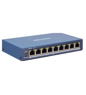HikvisionDS-3E1310P-EI-M 8×10-100 Mbps PoE Portu, 2×Gigabit RJ45 Portu 60W Switch