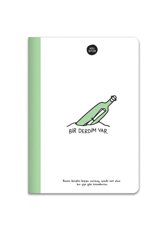 Hisli Şeyler Defter A5 80 YP Renkli Syf Çizgili Yeşil 500643-99