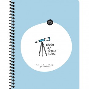 Hisli Şeyler Stickerli Defter Gözüm Yükseklerde 16,5x22,5 80 Yaprak Kar. (1 Adet)