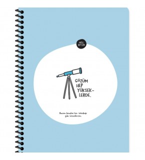 Hisli Şeyler Stickerli Defter Gözüm Yükseklerde 16,5x22,5 80 Yaprak Kar. (1 Adet)