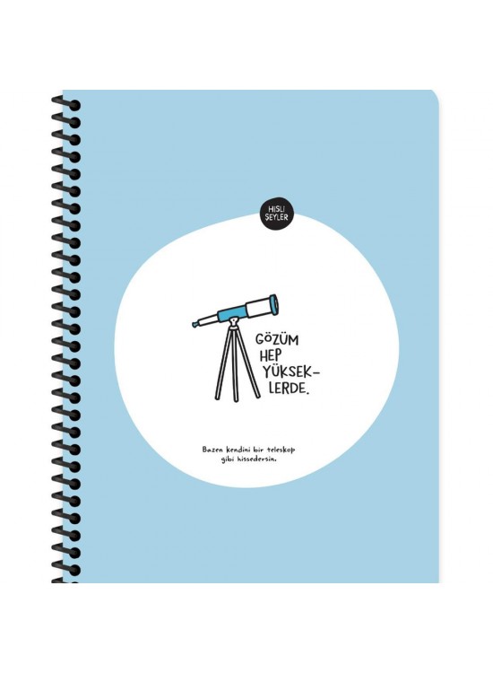 Hisli Şeyler Stickerli Defter Gözüm Yükseklerde 16,5x22,5 80 Yaprak Kar. (1 Adet)