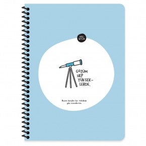 Hisli Şeyler Stickerli Defter Gözüm Yükseklerde 16,5x22,5 80 YP Çiz.