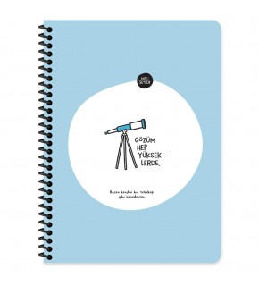 Hisli Şeyler Stickerli Defter Gözüm Yükseklerde 16,5x22,5 80 YP Çiz.