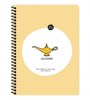 Hisli Şeyler Stickerli Defter Hallederiz 16,5x22,5 80 YP Çiz.