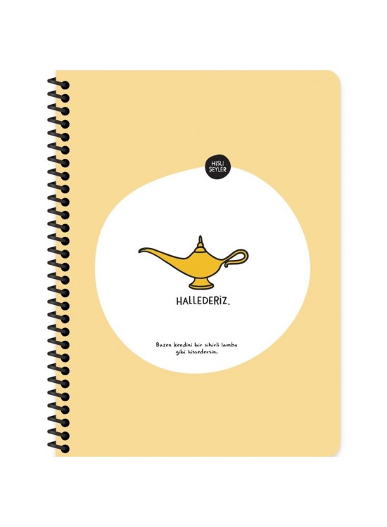 Hisli Şeyler Stickerli Defter Hallederiz 16,5x22,5 80 YP Çiz.