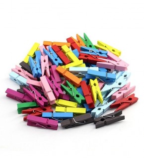 Hm Ahşap Mini Mandal Renkli 45mm 6850-11 100 Lü