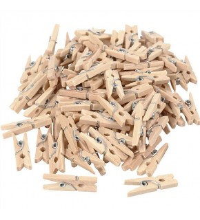 Hm Ahşap Mini Mandal Sade 25mm 6850-6 100 Lü