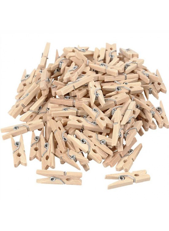 Hm Ahşap Mini Mandal Sade 25mm 6850-6 100 Lü