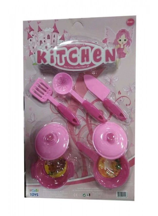 Hobi Toys Kartelada Pembe Yemek Seti