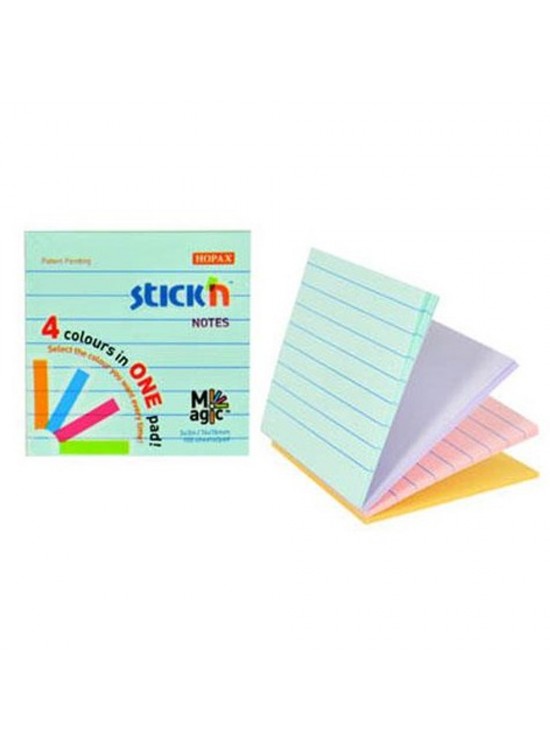 Hopax Stickn 76x76 Magıc Çiz. 4 Pastel Renk 100 YP (1 Adet)