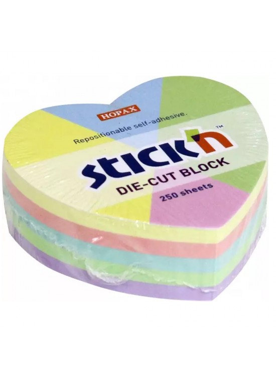 Hopax Stickn Yapışkan Notblok 64x67 Pastel Kalp 250 YP 21835