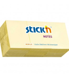 Hopax Stıckn Yapışkanlı Not Kağıdı 100 Yaprak 35x51 Pastel Sarı 21530 (1 Adet)