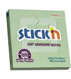 Hopax Stıckn Yapışkanlı Not Kağıdı 100 Yaprak 76x76 Yeşil HE21552 (1 Adet)