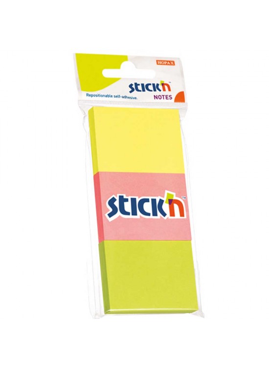 Hopax Stıckn Yapışkanlı Not Kağıdı 100 YP 35x51 Neon 3 Renk 21130 (1 Adet)