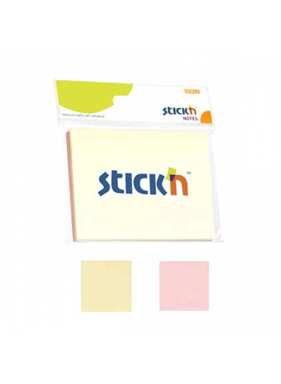 Hopax Stıckn Yapışkanlı Not Kağıdı 100 YP 76x102 2 Pastel Renk 21094 (1 Adet)
