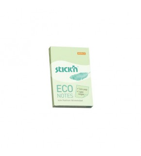 Hopax Stıckn Yapışkanlı Not Kağıdı 100 YP 76x51 Eco Patel Yeşil HE21744 (1 Adet)