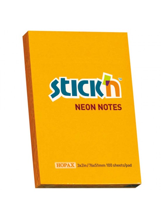 Hopax Stıckn Yapışkanlı Not Kağıdı 100 YP 76x51 Fosforlu Turuncu HE21160 (1 Adet) Hopax Stıckn Yapışkanlı Not Kağıdı 100 YP 76x51 Fosforlu Turuncu HE21160 (1 Adet)