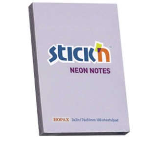Hopax Stıckn Yapışkanlı Not Kağıdı 100 YP 76x51 Pastel Lila HE21402 (1 Adet)