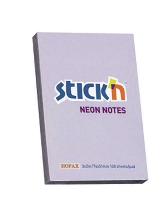 Hopax Stıckn Yapışkanlı Not Kağıdı 100 YP 76x51 Pastel Lila HE21402 (1 Adet)