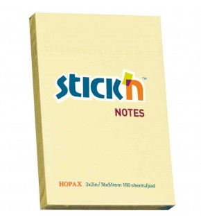 Hopax Stıckn Yapışkanlı Not Kağıdı 100 YP 76x51 Sarı HE21006 (1 Adet)