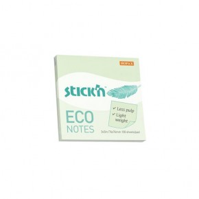 Hopax Stıckn Yapışkanlı Not Kağıdı 100 YP 76x76 Eco Pastel Yeşil HE21748 (1 Adet)