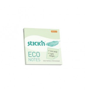Hopax Stıckn Yapışkanlı Not Kağıdı 100 YP 76x76 Eco Pastel Yeşil HE21748 (1 Adet)