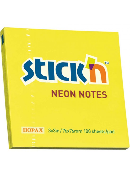 Hopax Stıckn Yapışkanlı Not Kağıdı 100 YP 76x76 Fosforlu Sarı HE21133 (1 Adet) Hopax Stıckn Yapışkanlı Not Kağıdı 100 YP 76x76 Fosforlu Sarı HE21133 (1 Adet)