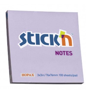 Hopax Stıckn Yapışkanlı Not Kağıdı 100 YP 76x76 Pastel Lila HE21403 (1 Adet)