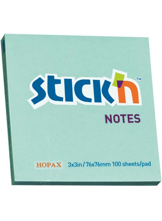 Hopax Stıckn Yapışkanlı Not Kağıdı 100 YP 76x76 Pastel Mavi HE21149 (1 Adet)