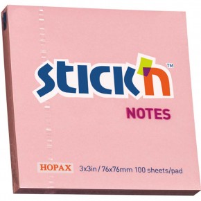 Hopax Stıckn Yapışkanlı Not Kağıdı 100 YP 76x76 Pastel Pembe HE21148 (1 Adet)