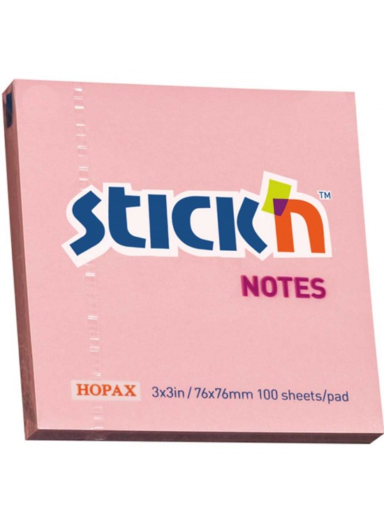 Hopax Stıckn Yapışkanlı Not Kağıdı 100 YP 76x76 Pastel Pembe HE21148 (1 Adet)