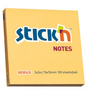 Hopax Stıckn Yapışkanlı Not Kağıdı 100 YP 76x76 Pastel Turuncu HE21391 (1 Adet)
