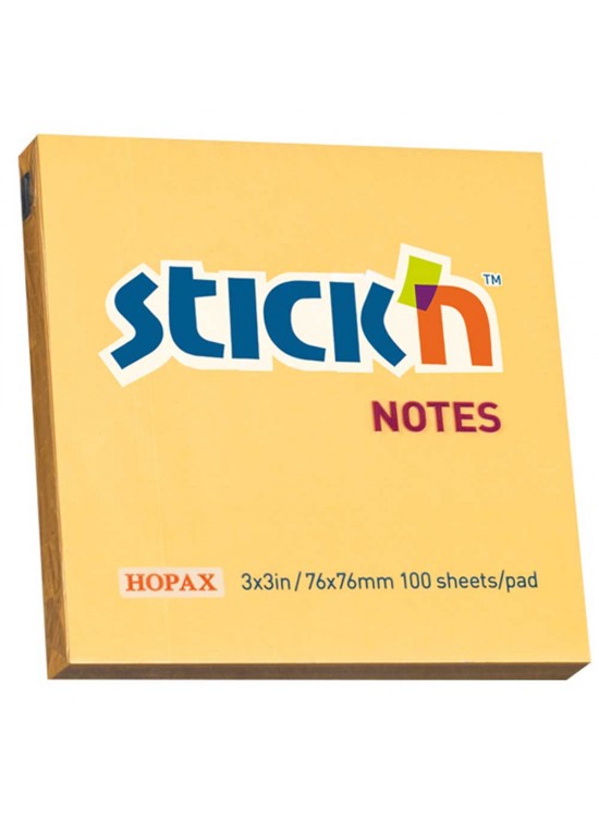 Hopax Stıckn Yapışkanlı Not Kağıdı 100 YP 76x76 Pastel Turuncu HE21391 (1 Adet)