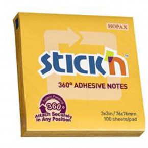Hopax Stıckn Yapışkanlı Not Kağıdı 360° 100 YP 76x76 Altın HE21551 (1 Adet)