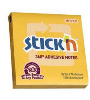 Hopax Stıckn Yapışkanlı Not Kağıdı 360° 100 YP 76x76 Altın HE21551 (1 Adet)