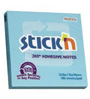 Hopax Stıckn Yapışkanlı Not Kağıdı 360° 100 YP 76x76 Mavi HE21553 (1 Adet)