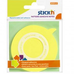 Hopax Stickn Yapışkanlı Not Kağıdı Balon Şekilli 50 YP 70x70 Sarı 21544 (1 Adet)