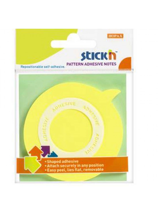 Hopax Stickn Yapışkanlı Not Kağıdı Balon Şekilli 50 YP 70x70 Sarı 21544 (1 Adet)