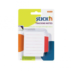 Hopax Stıckn Yapışkanlı Not Kağıdı Çizgili 50 YP 70x70 Beyaz Kırmızı 21483 (1 Adet)