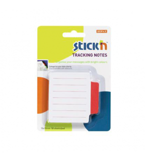 Hopax Stıckn Yapışkanlı Not Kağıdı Çizgili 50 YP 70x70 Beyaz Kırmızı 21483 (1 Adet)