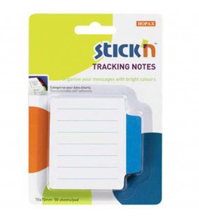 Hopax Stickn Yapışkanlı Not Kağıdı Çizgili Sep.50 YP 70x70 Beyaz Mavi 21485 (1 Adet)