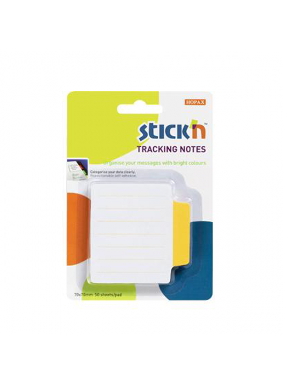 Hopax Stıckn Yapışkanlı Not Kağıdı Çizgili Sep.50 YP 70x70 Beyaz Sarı 21484 (1 Adet)
